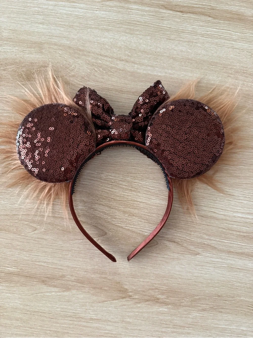 Chewbacca Brown Sequin Furry Ears Headband Costume Accessory
